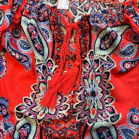 Venus Romper Off The Shoulder Floral Paisley Print Ruffle Long Sleeve - Picture 9 of 11